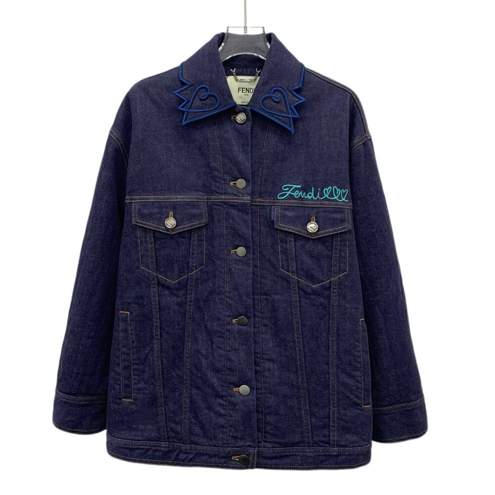 Fendi Dark Blue Cotton Denim Jacket